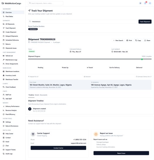 Enterprise Logistics Management Software detail